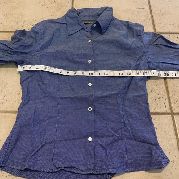 Banana Republic Blue and White Button-Down Shirt Large - Picture 3 of 7